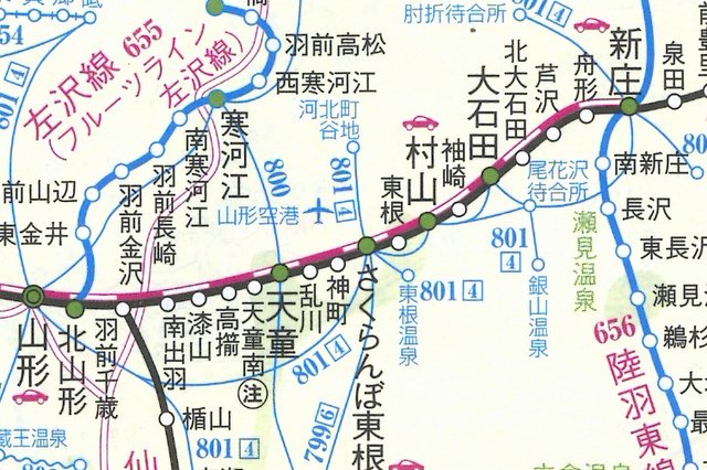 天童駅ＪＲ山形新幹線：路線図／ホームメイト