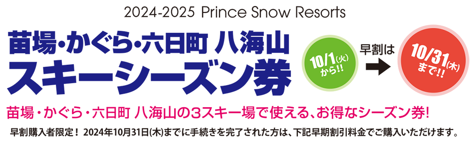 苗場スキー場 かぐらスキー場 早割1日券 引換券2回券