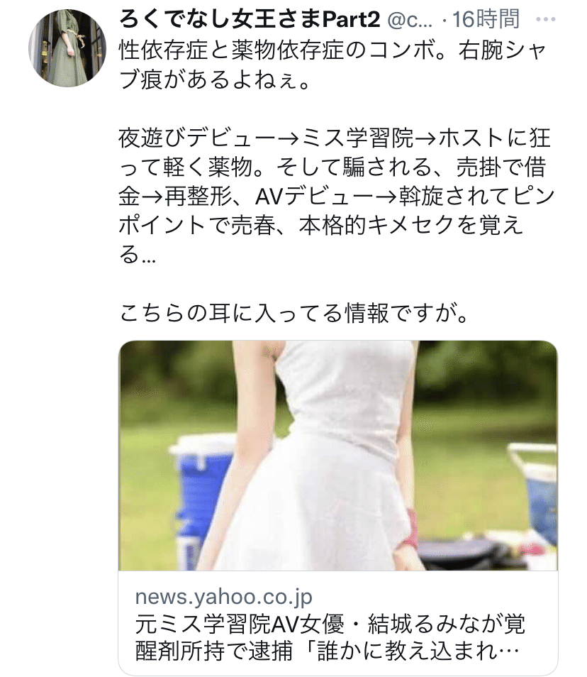 セクシー女優【結城るみな】サン、元ミス学習院！覚せい剤所持の疑いで逮捕 : 今日のパトロール日誌