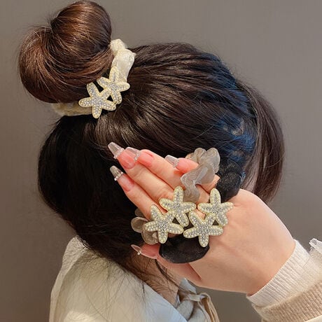 オーガンジーキラキラシュシュ【ヘアアクセサリー】 かたう