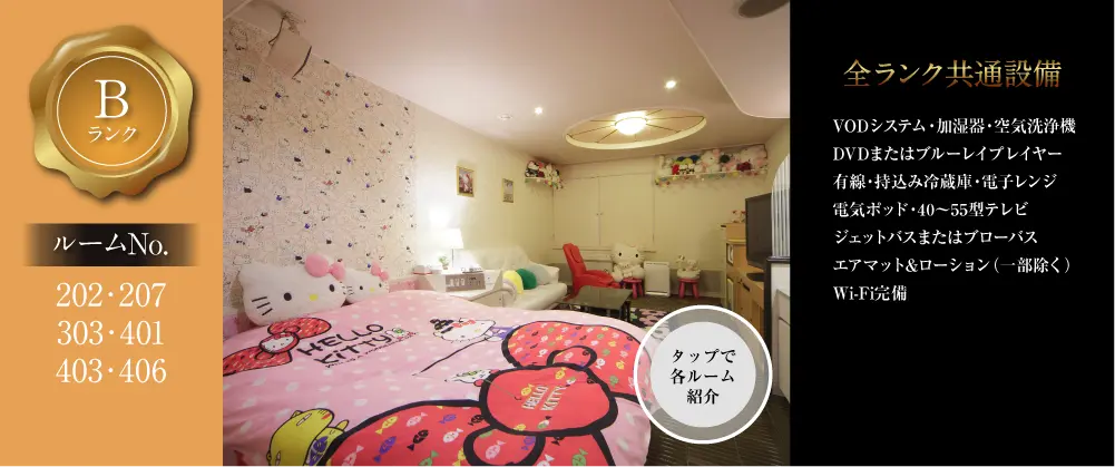 客室ご案内 | ホテルキティ（HOTEL KITTY）｜仙台市・名取市 ラブホテル【公式】